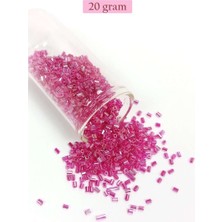 Bin1çeşit Kesme Cam Boncuk 2mm - 20 Gram - Şeffaf Pembe -BNC334