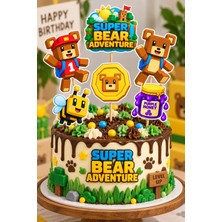 Greatoy Super Bear Adventure Pasta Kürdanı 6’lı Set | Oyun Temalı Doğum Günü Pasta Süsü