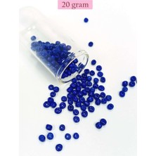 Bin1çeşit Dökme Cam Kum Boncuk Büyük Boy (6/0) 4 mm - 20 Gram - Koyu Mavi - BNC103