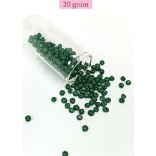 Bin1çeşit Dökme Cam Kum Boncuk Büyük Boy (6/0) 4 mm - 20 Gram - Koyu Yeşil - BNC104