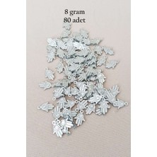 Bin1çeşit Oya Abiye Bileklik Kolye Pleksi Metalik Plastik Pul Gümüş Renk 8 Gram 80 Adet - BNC526