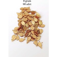 Bin1çeşit Oya Abiye Bileklik Kolye Pleksi Metalik Plastik Pul Altın Renk 8 Gram 90 Adet - BNC478