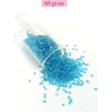 Bin1çeşit Kesme Cam Boncuk 2mm - 60 Gram - Şeffaf Turguaz - BNC397