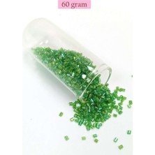 Bin1çeşit Kesme Cam Boncuk 2mm - 60 Gram - Şeffaf Yeşil - BNC355