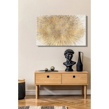 Şehzat Design Modern Tablo Yatay Kanvas Tekli Salon Mutfak Yatak Odası Ofis Gold Efekt Perspektif Tasarım