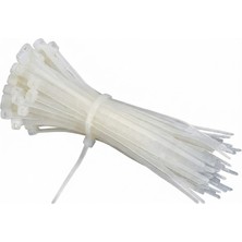 YEB Kablo Bağı- Plastik Kelepçe - 3.6 X300 mm - Cırt Kelepçe Beyaz 100 Adet Paket