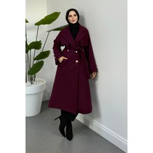 Merven Akyüz Azerra Astarlı Kaşe Kaban Mürdüm (ÖN SİPARİŞTİR)