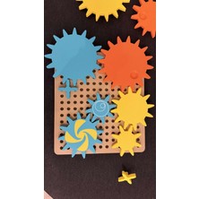 Bin1çeşit 3D Baskı Dişli Çarklar Puzzle Tahtası - Döner Zincirleme Dişli Seti, Montessori Fen ve Mekanik Öğretim Materyali