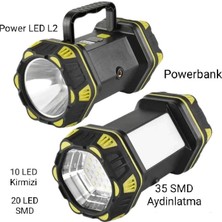 Magicool F.b.ı F-262 Yeni Güçlü Çift Taraflı Taşınabilir Spot ve Işıldak USB Powerbank Şarjlı Fener