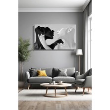 Şehzat Design Kanvas Duvar Tablosu Panoramik Yatay Tekli Salon Mutfak Yatak Odası Ofis Siyah Beyaz Sevgililer