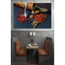 Şehzat Design Tekli Yatay Kanvas Dekoratif Lokanta Kafe Restoran Mutfak Duvar Tablosu Çeşitli Baharatlar