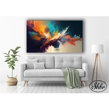 Şehzat Design Tekli Yatay Kanvas Tablo Yağlı Boya Dokulu Soyut Dekoratif Kanvas Duvar Tablosu