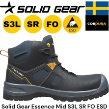 Solid Gear Footwear Solid Gear Essence Mid Black S3L Sr Fo Esd Iş Güvenliği Botu