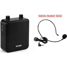 Rose Nova HP-505-K 30 Watt Kablolu Headset (Kafa ) Mikrofonlu Usb-Sd-Bluetooth Rehber Anfisi Taşınabilir Ses Sistemi