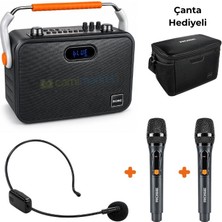 Rose Acoustic HP-501-EEK 150 Watt Kablosuz Çift El ve Kafa Mikrofonlu Usb-Sd-Bluetooth Taşınabilir Ses Sistemi