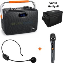 Rose Acoustic HP-501-EK 150 Watt Kablosuz El ve Kafa Mikrofonlu Usb-Sd-Bluetooth Taşınabilir Ses Sistemi