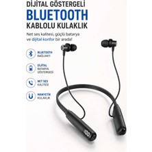 Bin1çeşit Dijital Batarya Göstergeli Bluetooth Özellikli Boyun Askılı Kulaklık