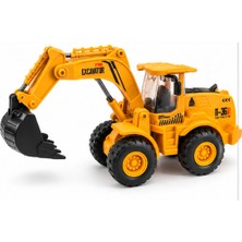 Oyuncak Ekskavatör Iş Makinesi 20 Cm, Hareketli Kepçeli Inşaat Aracı Çocuk Oyuncağı