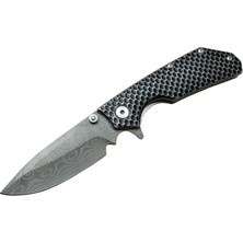 Magicool Damascus Dms 2 16 Gri Kamp Çakı 21CM- Yarı Otomatik, Kemerlikli, Metal Sap
