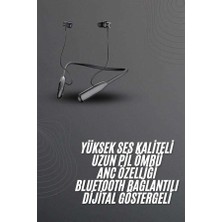 Bin1çeşit 100 Saat Bluetooth Kulaklık Dijital Göstergeli Anc Özelliği Kablolu