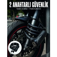 Bin1çeşit 180 cm Uzun Çelik Halatlı Anahtarlı Kilit ile Güvenli Park Deneyimi