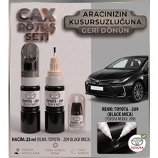 CAXCOLORS Cax Aracınızın Renk Koduna Özel Rötuş Boyası Seti 25 ml - Çizik Giderme & Taş Izi Onarım Seti Toyota - 209 (Black Mica)
