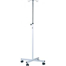 Medikalbim Serum Askısı - 4 Ayaklı Tekerlekli Serum Askılığı - Boyu Ayarlanabilir Serum Askılığı - 2 Kancalı