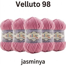 Alize Velluto 98 Pembe Kadife El Örgü Ipi Hırka Patik Ev Botu Atkı Şapka Battaniye Panduf