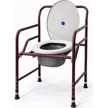 Medikalbim Ayarlanabilir Komot Hazneli Hasta Tuvalet Sandalyesi Kaymaz Ayaklı Yaşlı ve Engelli Wc Banyo Sandalyesi
