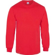 My Form 2 Iplik Bisiklet Yaka Sweatshirt-Kırmızı