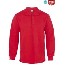 My Form 2 Iplik Polo Yaka Sweatshirt-Kırmızı