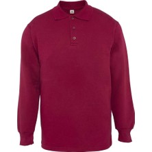 My Form Comfort 3 Iplik Polo Yaka Sweatshirt-Bordo