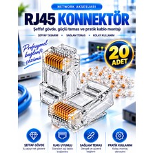 Pemberton RJ45 CAT5CAT6 / 20 Adet Ethernet Internet Kablo Soketi Konnektörü 8P8C RJ45 Jack Uç / Utp Jak