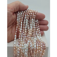 Yaşam Tohumu Inci Dizi Üç Renk Arpa Kesim 4,5*6,5mm – Doğal Doku Royal Seri (63348)