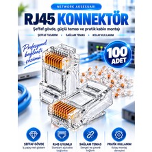 Pemberton RJ45 CAT5CAT6 / 100 Adet Ethernet Internet Kablo Soketi Konnektörü 8P8C RJ45 Jack Uç / Utp Jak