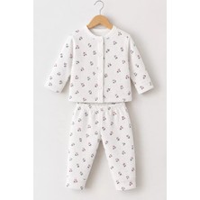 DMR Elegance 3-12 Ay Çiçek Baskılı Çıtçıtlı Penye Bebek Pijama Takımı