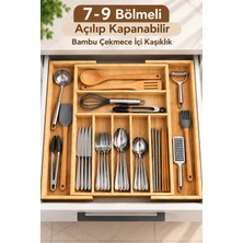Nokka Ayarlanabilir Bambu Çekmece Içi Kaşıklık 7-9 Bölmeli- Düzenleyici