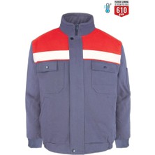 My Form Winto 7/7 Gabardin Polarlı Kışlık Mont-Grı Kırmızı