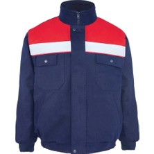 My Form Winto 7/7 Gabardin Polarlı Kışlık Mont-Lacıvert Kırmızı