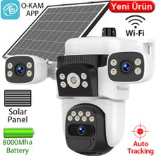 Vstarcam CB621SR-WIFI 3X2MP Wi-Fi Dış Mekan Güneş Enerjili Pt Güvenlik Kamerası - 3 Lensli, Renkli Gece Görüş, Insan Takibi, Çift Yönlü Konuşma