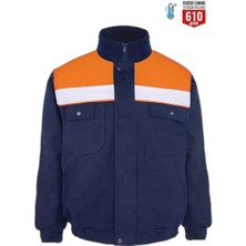 My Form Winto 7/7 Gabardin Polarlı Kışlık Mont-Lacıvert Turuncu