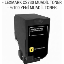 Calligraph Lexmark CS730 (71C80Y0) Sarı Muadil Toner (5k)