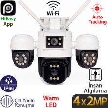 Trk-Lınk RS-5504 4X2MP Wi-Fi Dış Mekan Pt (Hareketli) Güvenlik Kamerası - 4 Lensli, Renkli Gece Görüş, 12V Adaptör Dahil
