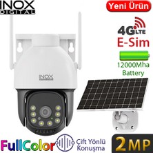 Inox X11 2mp 4g Dış Mekan Güneş Enerjili Pt Güvenlik Kamerası - Renkli Gece Görüş, Insan Takibi, Çift Yönlü Konuşma, 12.000 Mah Batarya