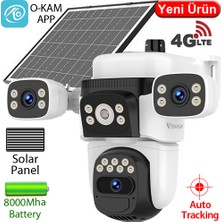 Vstarcam BG621SR-4G 3X2MP 4g Dış Mekan Güneş Enerjili Pt Güvenlik Kamerası - 3 Lensli, Renkli Gece Görüş, Insan Takibi, Çift Yönlü Konuşma