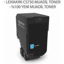 Calligraph Lexmark CS730 (71C80C0) Mavi Muadil Toner (5k)