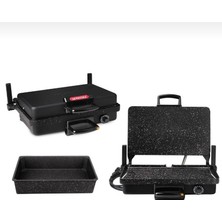 Sevenlex Granit Bazlama ve Tost Makinesi | Ayarlanabilir Isı | Geniş Pişirme Alanı