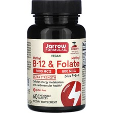 Jarrow Formulas, Vegan Methyl B-12 & Methyl Folate, Ultra Strength, Cherry, 60 Chewable Tablets