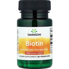 Swanson Vitamins, Biotin, 5,000 Mcg, 30 Vegan Caps