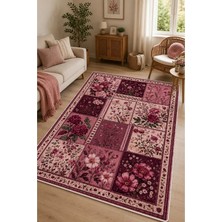 Liriya Dijital Yıkanabilir Etnik Retro Desen Kaymaz Taban Salon Halısı Mutfak Halısı Yolluk Çocuk Halısı
